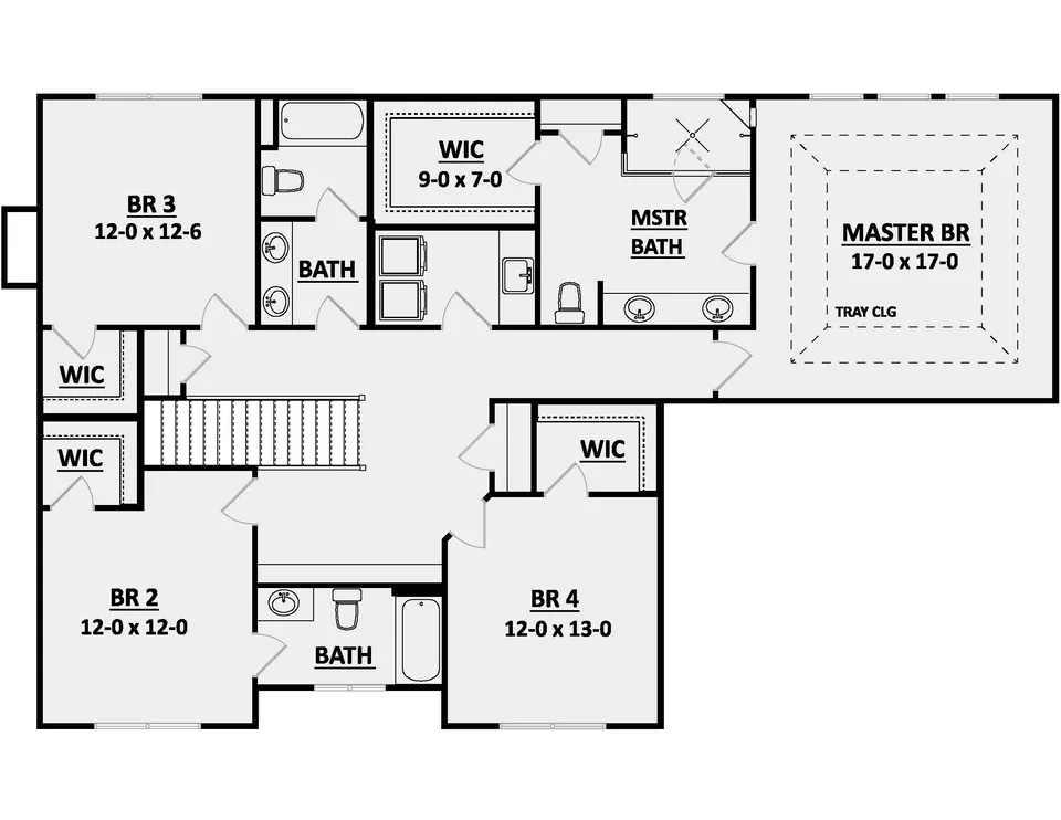 The Ryland second level floor plan